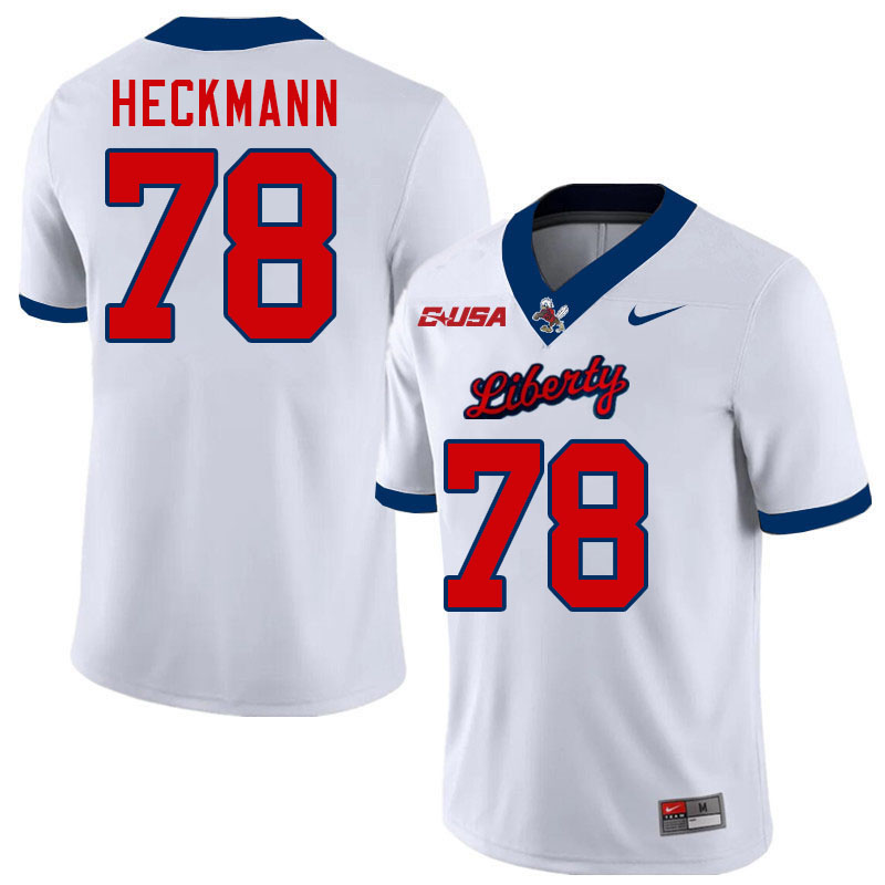 Liberty Flames #78 Blake Heckmann College Football Jerseys Stitched-White